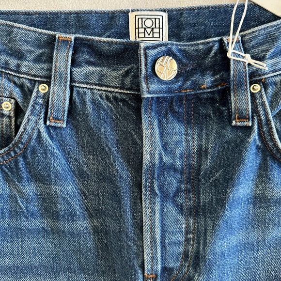 Toteme Cropped Kick Denim Mid Blue - Picture 7 of 8